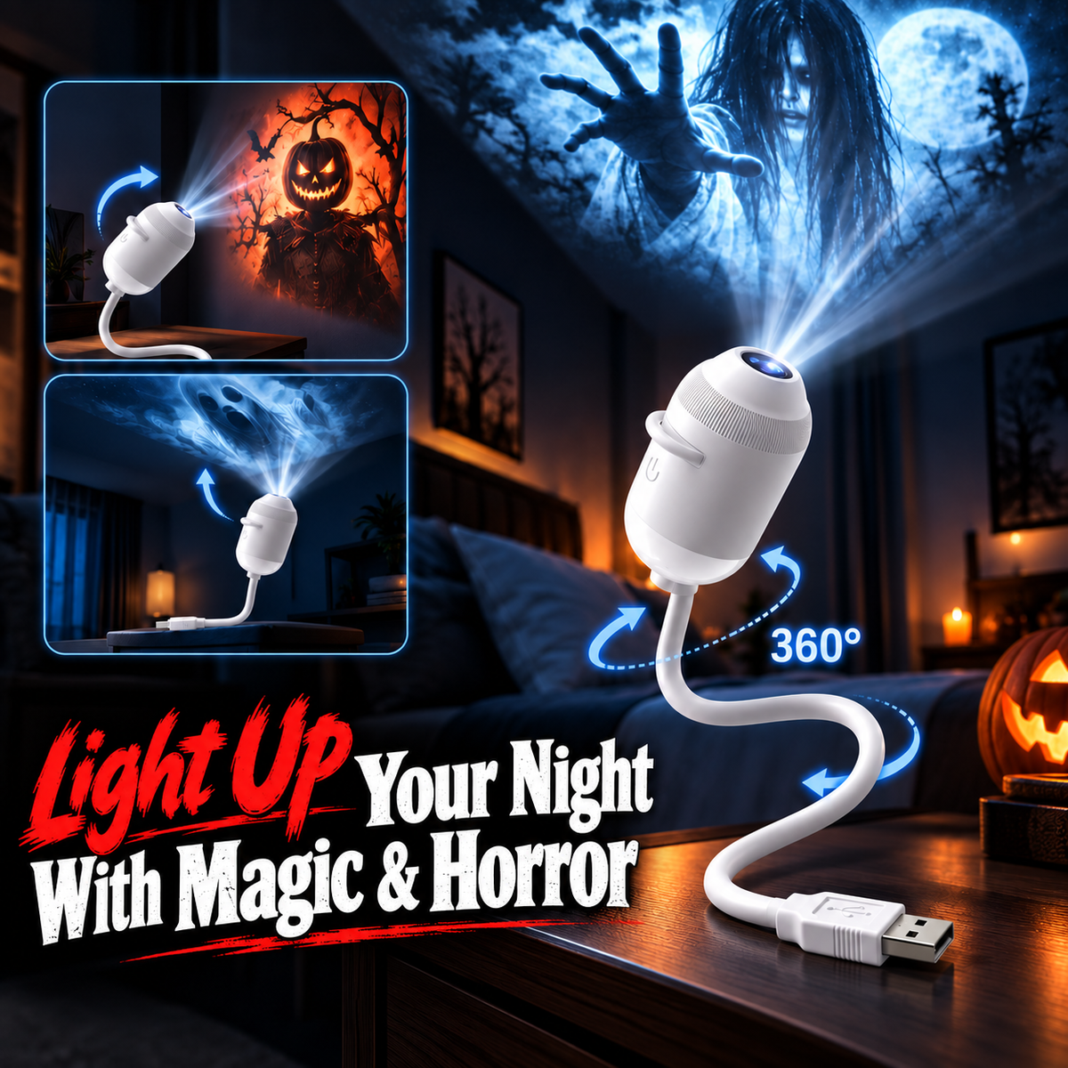 Halloween Horror Atmosphere & Galaxy Star Projector 🎃