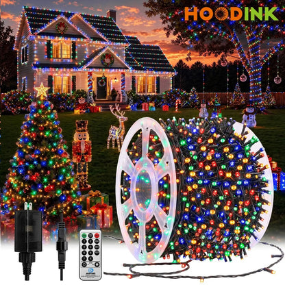 ✨ Perfect for Festive Decorations ✨300LED 98FT Christmas Light String with 8 Modes Timer & Remote Control
