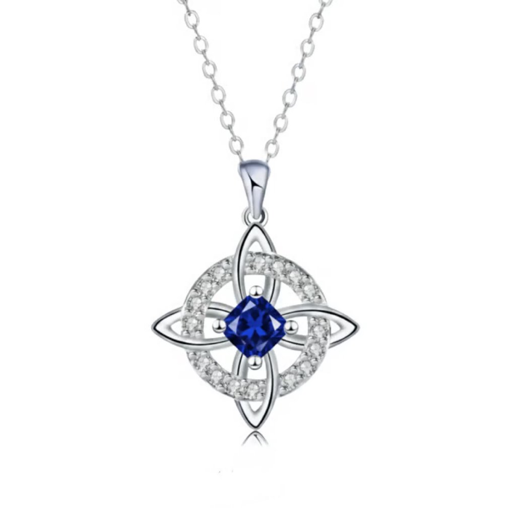 🔮 Personalized Witch’s Knot Birthstone Necklace – Sacred Protection & Luck Talisman ✨