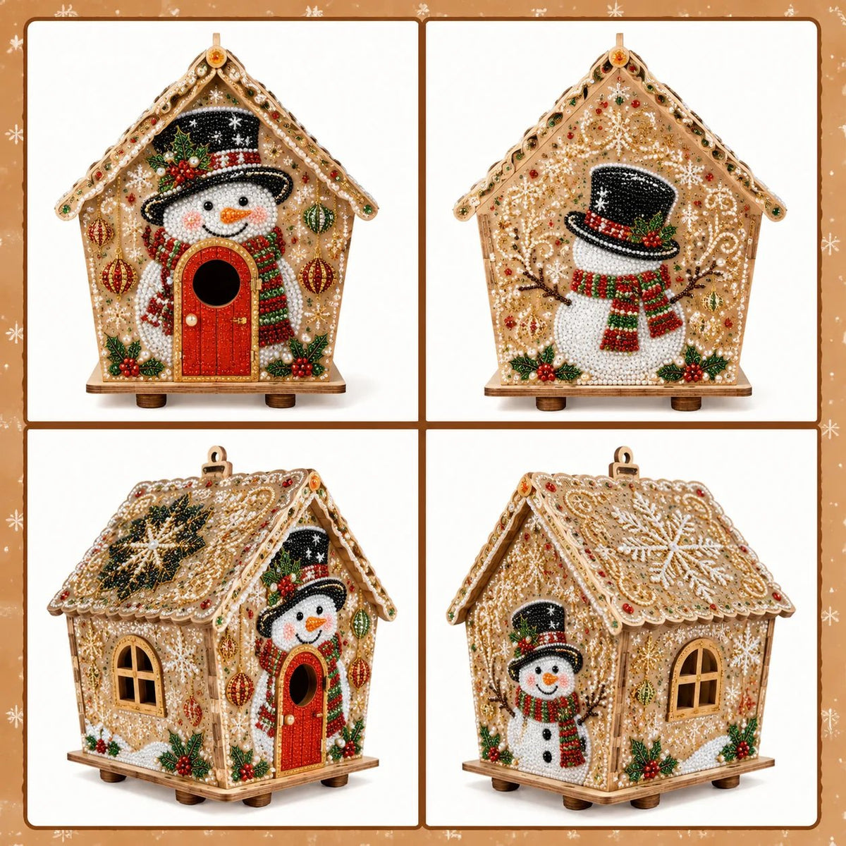 🎄 DIY 3D Jeweled Wooden Christmas Cottage Kit ✈️ Buy 2+ Get Free Shipping