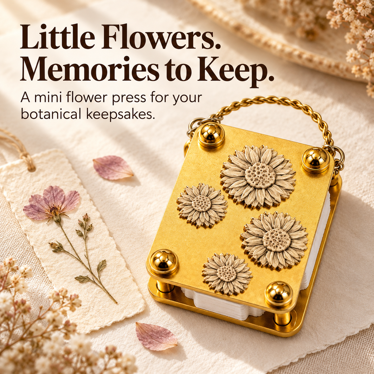 🌸 Mini Metal Flower Press Kit – Turn Little Blooms into Lasting Keepsakes