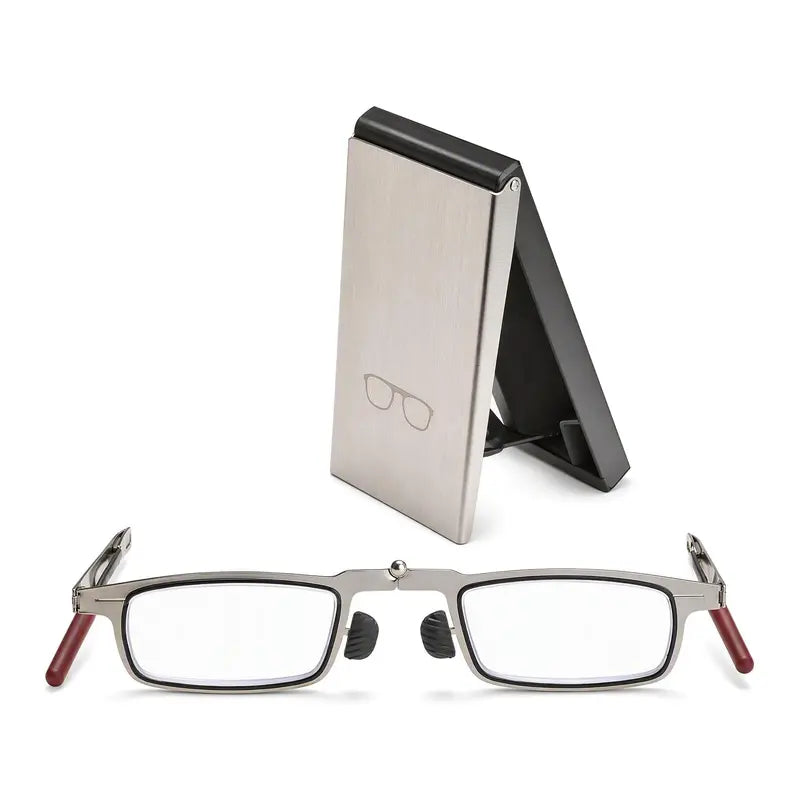 🕶️ 2‑in‑1 Folding Reading Glasses | Case Attaches to Phone as Stand, Easy‑Carry Anti‑Loss Presbyopia Eyeglasses ✨