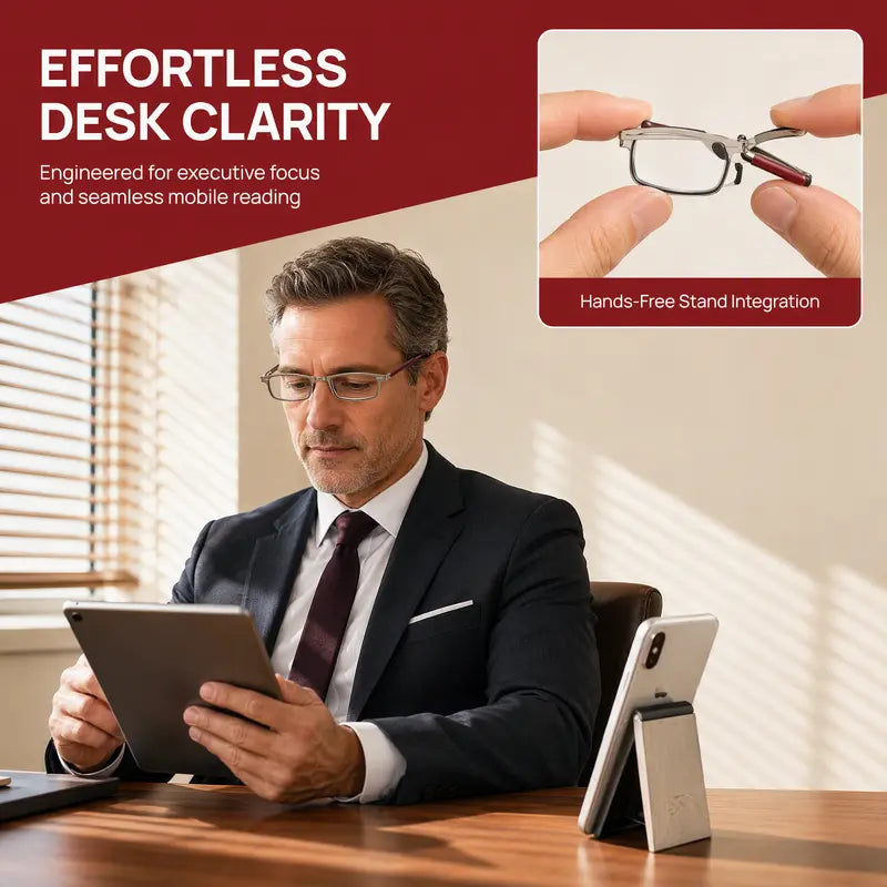 🕶️ 2‑in‑1 Folding Reading Glasses | Case Attaches to Phone as Stand, Easy‑Carry Anti‑Loss Presbyopia Eyeglasses ✨