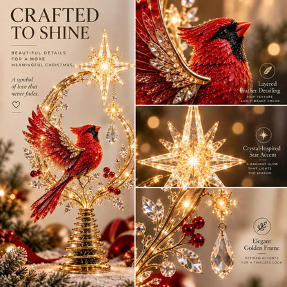 🐦Cardinal Heaven’s Light Tree Topper🌟 (18in x 12in)