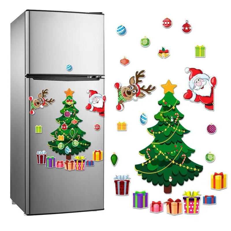 Christmas Refrigerator Magnets,DIY Fridge Santa Reindeer Snowman
