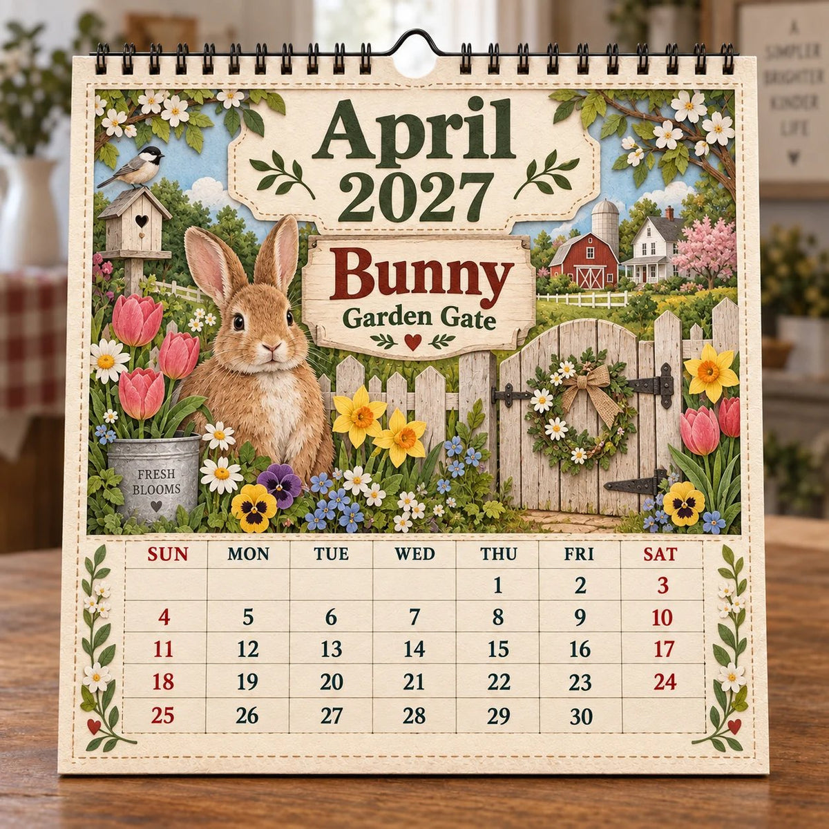 🐄 2027 Farm Animals & Country Life Wall Calendar