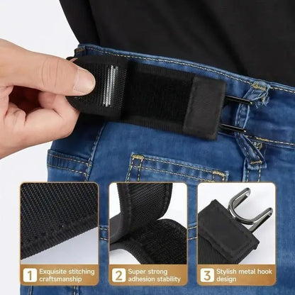 No Show Invisible Belt for Men & Women, Adjustable Non-Elastic Fabric Belt for Jeans