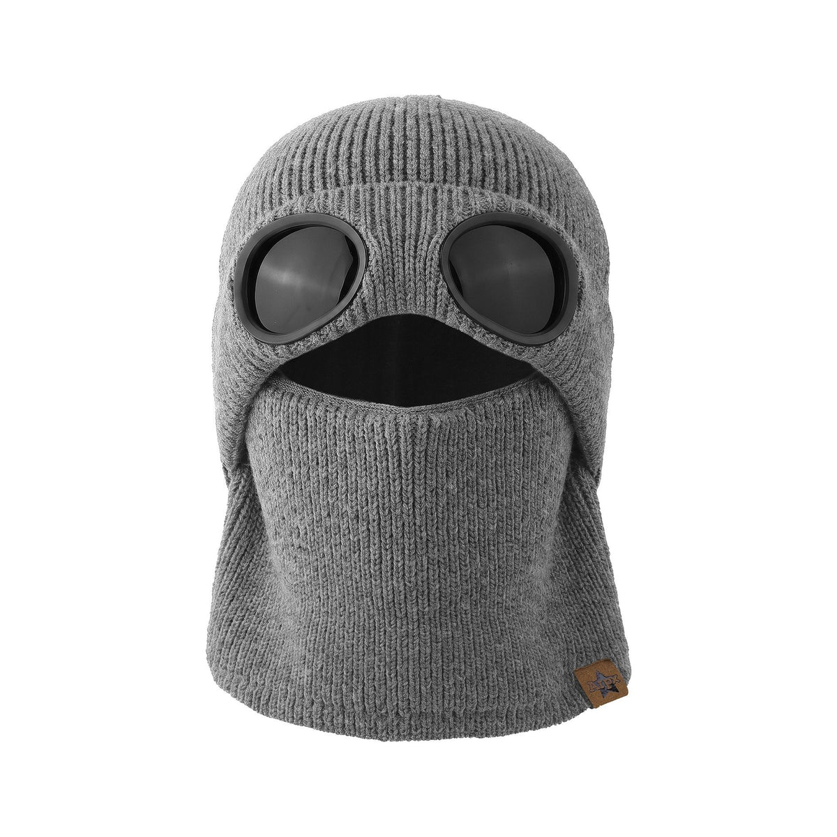 ❄️ Winter Ready · Ribbed Knit Balaclava Beanie with Goggle-Style Eye Panels 🥶