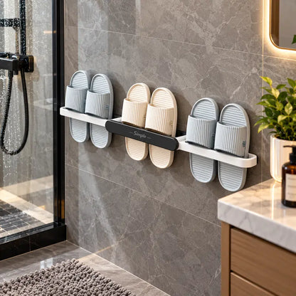 🚿No Punch Hanging Slipper Holder, Space Saving for Bathroom & Shower Room🧼
