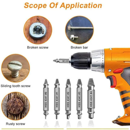 🔥🛠️ Stripped Broken Screw Remover, 🔩6 Counts Set Easy Out Bolt Extractor