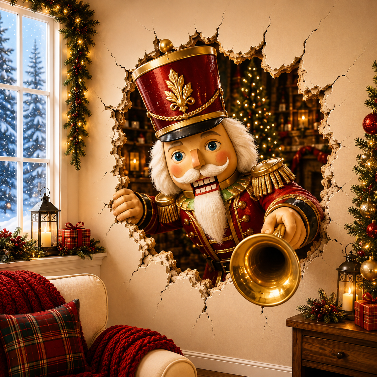 🔥Last Day 50% OFF-19.7'' Christmas Breaking Through the Wall Decal