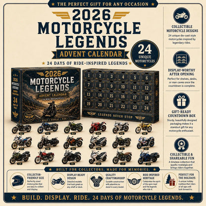 💯2026 Motorcycle Legends Advent Calendar – 24 Days, 24 Mini Motorcycles, 24 Legendary Rides