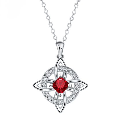 Personalized Witch’s Knot Birthstone Necklace