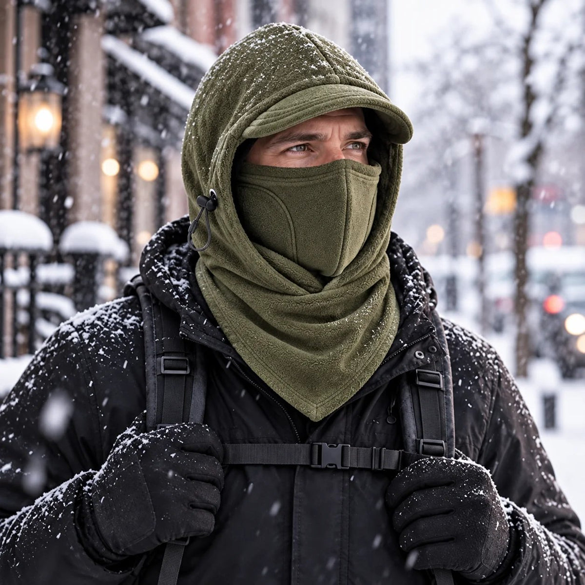 🔥Last Day 49% OFF🔥🥶Fleece Double Layer Integrated Mask Hat