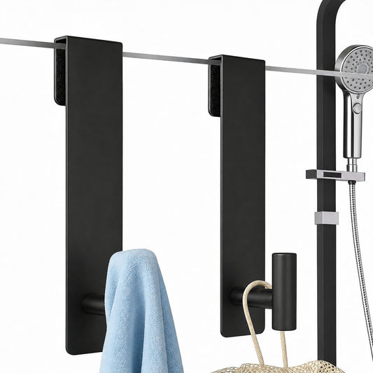 Shower Door Hooks Fit 3/8' (10mm) Glass Door, 2 Pack