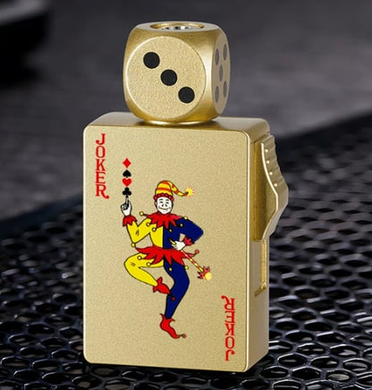 🎲Windproof Poker Dice Rotating Cigar Lighter, Butane Refill (Not Included)