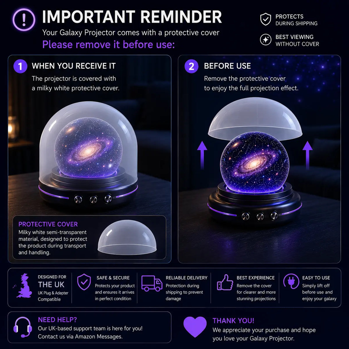 🏆2026 Best Seller |🌌 Galaxy & Ocean Projector Night Light | Bring the Night Sky Home