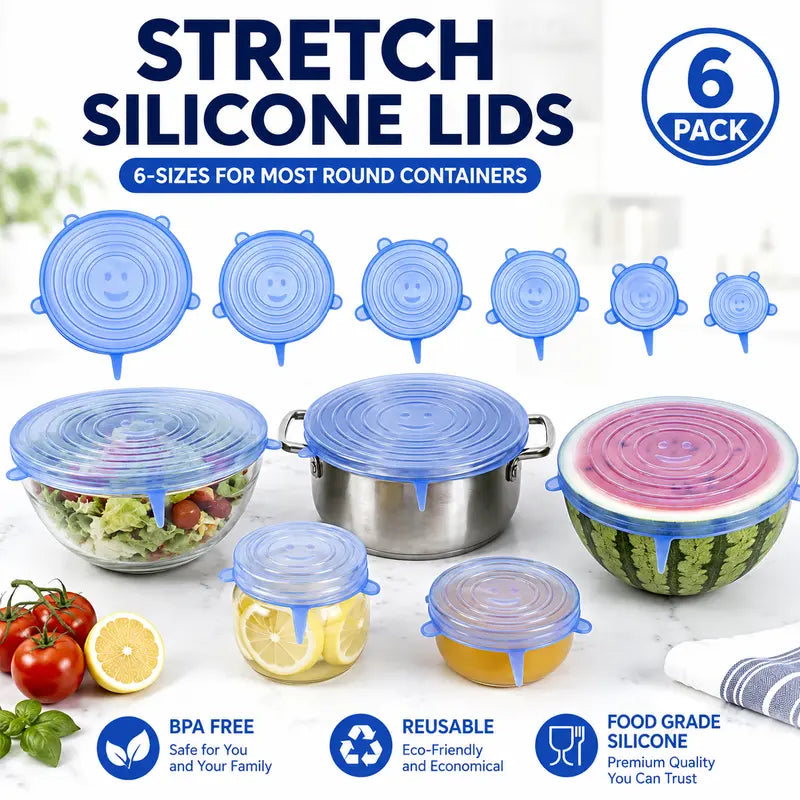 🔥Adpartner Silicone Lids for Food Storage (6-Pack)