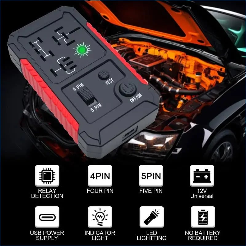 USB-C Car Relay Tester for 4/5 Pin Relays