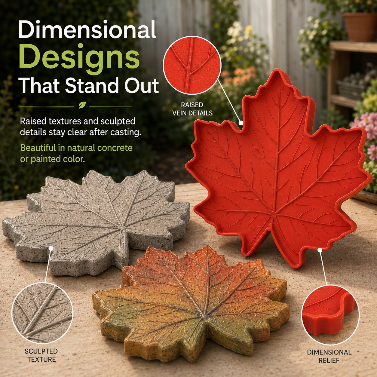 💥 LAST DAY 49% OFF – 🌿 Reusable Decorative Garden Stepping Stone Mold – Make Your Garden Truly One of a Kind