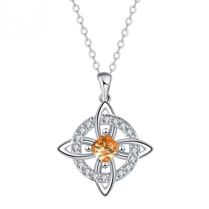 Personalized Witch’s Knot Birthstone Necklace