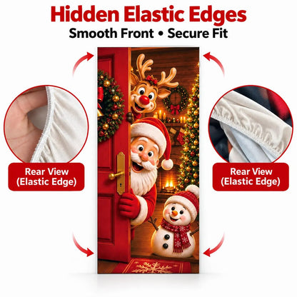 Christmas Door Cover - Stretch Fit Santa & Reindeer Door Decoration with 4-Side Elastic Edges🎅 - image 10