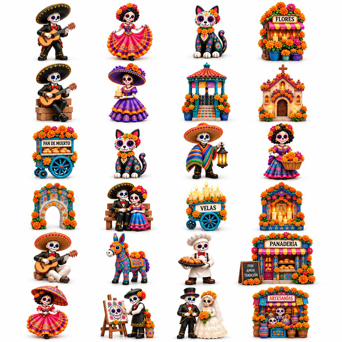 🏵Pueblo del Día de Muertos 2026 – 24-Day Day of the Dead Collectible Countdown Calendar with 24 Unique Miniatures