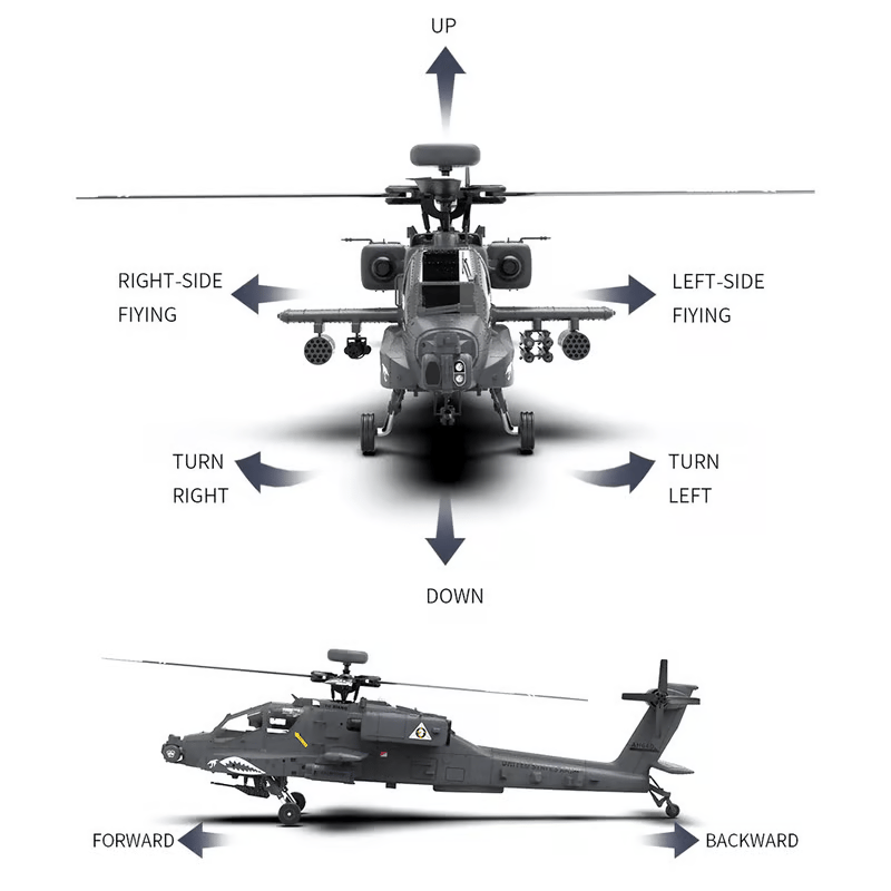 💯YU XIANG F11-S AH64 Apache RC Helicopter 1/32 2.4G 6CH RTF GPS Smart Version
