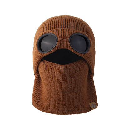 ❄️ Winter Ready · Ribbed Knit Balaclava Beanie with Goggle-Style Eye Panels 🥶