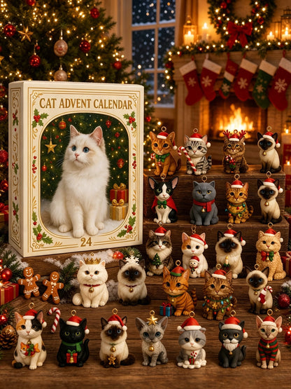 Advent Calendar 2026 Cat Advent Calendar Gift for Adults Friends Cat Owners and Lovers Christtmas Tree Ornament