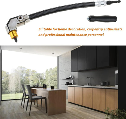 🔧 Flexible 90‑Degree Right‑Angle Drill Attachment with Long Flexible Shaft