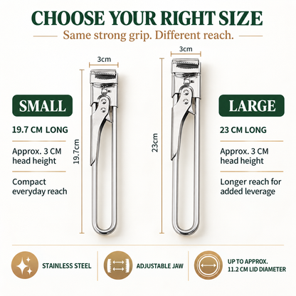 🫙 Adjustable Stainless Steel Jar Lid Opener – Long-Handle Easy-Grip Tool for Tight Jar Lids