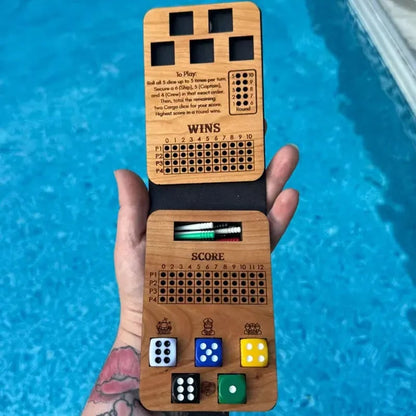 🔥 LAST DAY 49% OFF – ⚓ Ship, Captain, Crew Travel Dice Game | Compact Cherry-Wood Game with Dice, Scoring Pegs & Leatherette Carry Case for 2–4 Players 🎲✨