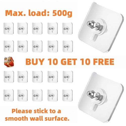 🖼️ 20PCS Acrylic Photo Hooks - Stainless Steel & Ceramic Self-Adhesive