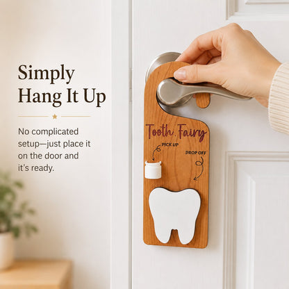 🧚 Wooden Tooth Fairy Door Hanger for Lost Tooth Traditions