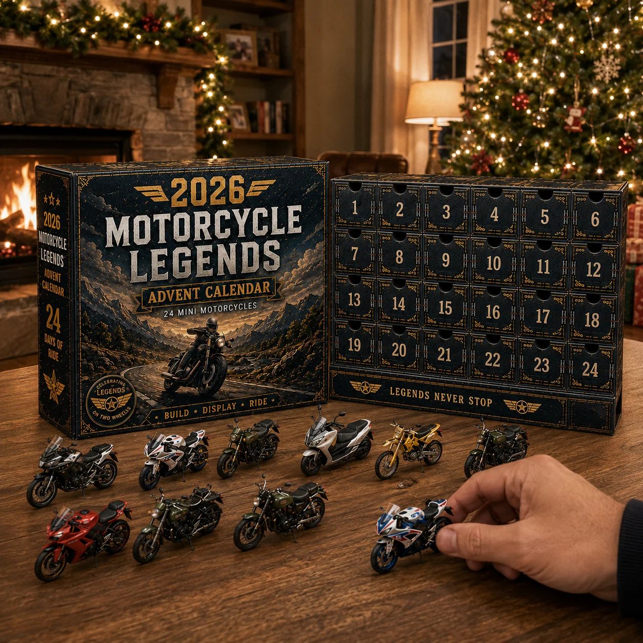 💯2026 Motorcycle Legends Advent Calendar – 24 Days, 24 Mini Motorcycles, 24 Legendary Rides