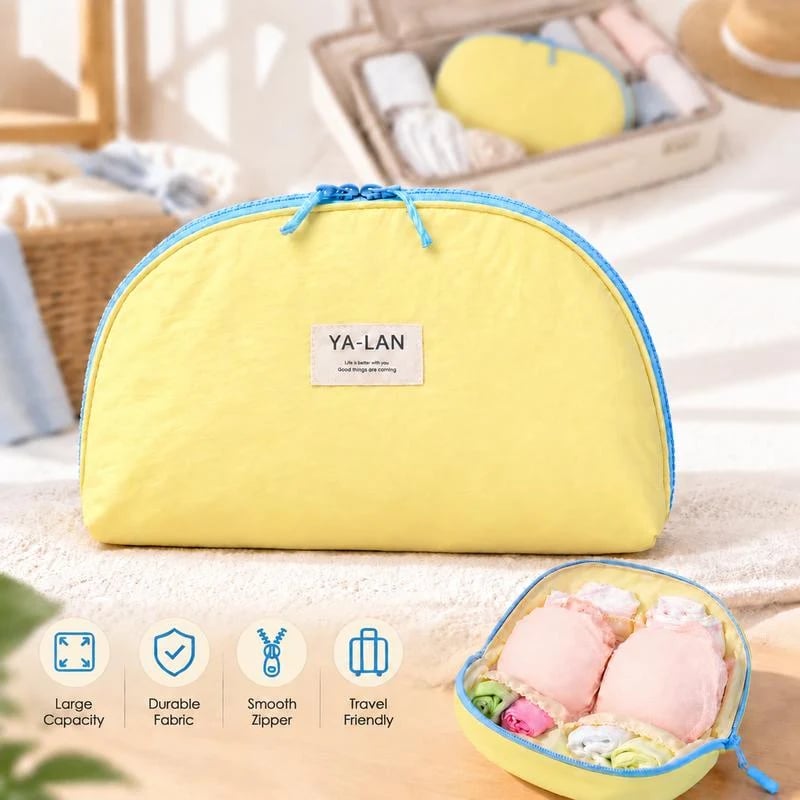 ✨ Waterproof Shell Storage Pouch – 3-in-1 Travel Organizer for Bra, Panties & Socks, Multi-Compartment & Portable for Trips