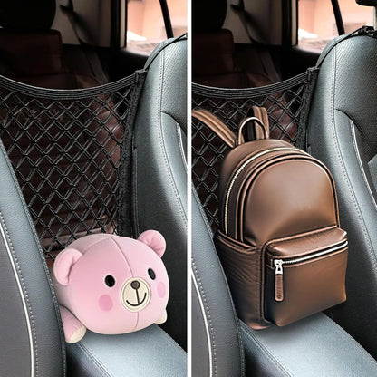 2(Pcs)Upgraded Stretch Car Seat Mesh Storage Net | Backseat Pet & Child Safety Barrier