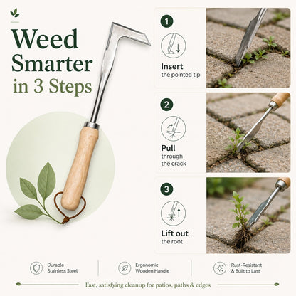Buy 1 Get 1 Free 🔥Stainless Steel Crevice Weeder / L-Shape Hand Hoe
