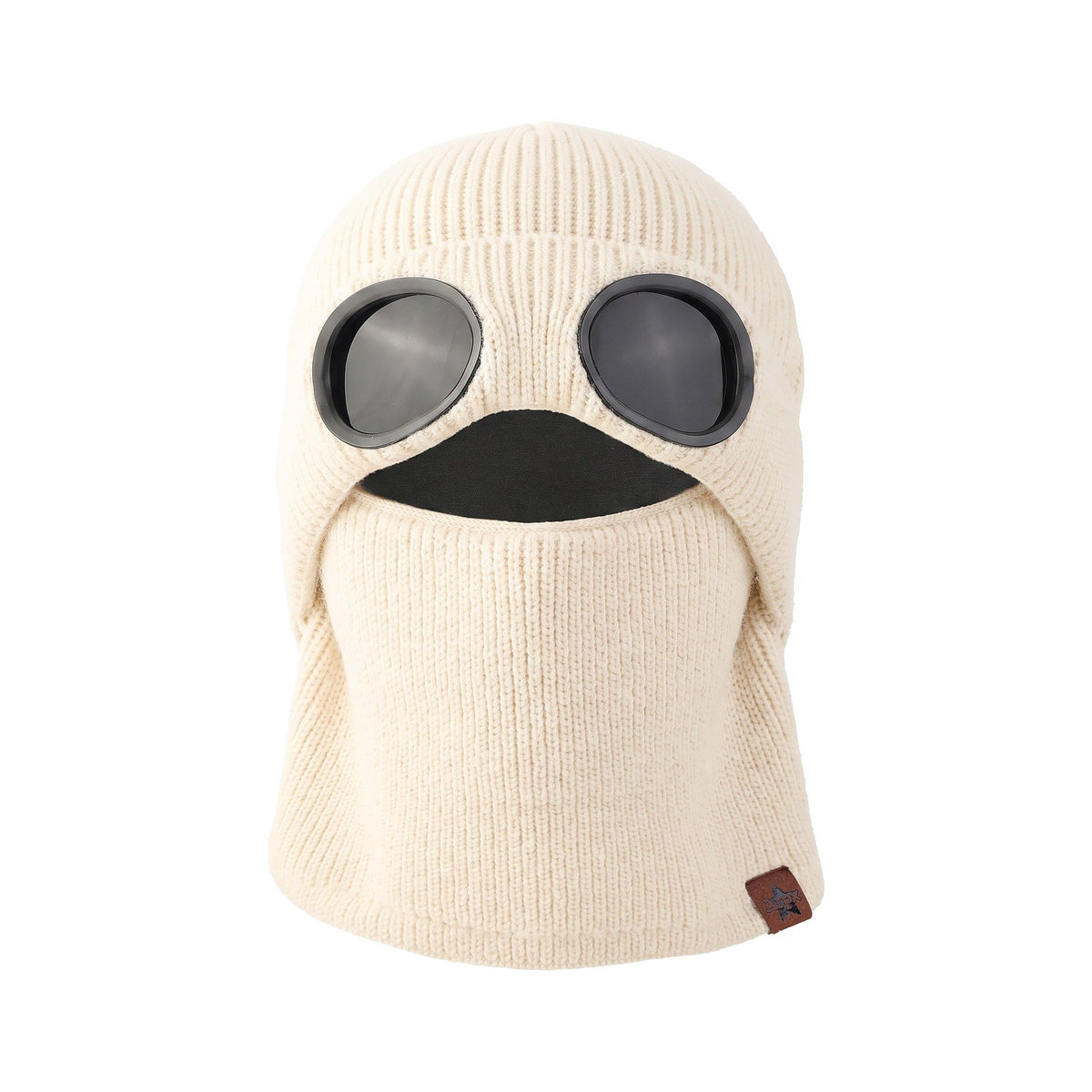 ❄️ Winter Ready · Ribbed Knit Balaclava Beanie with Goggle-Style Eye Panels 🥶