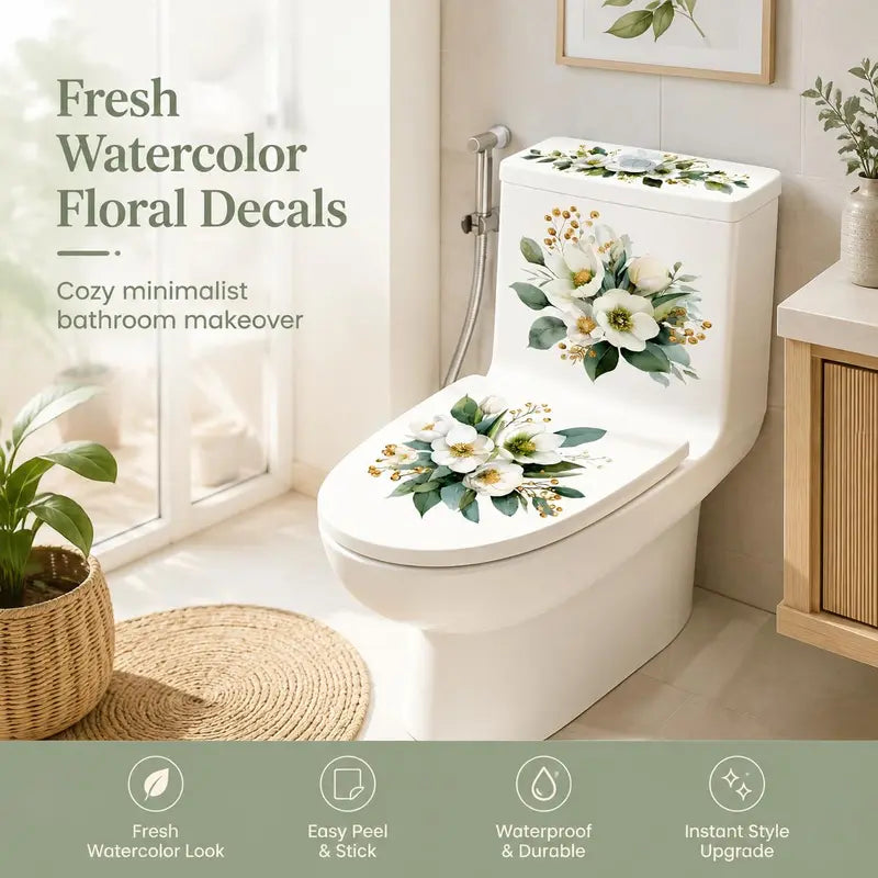 3 Piece Bathroom Toilet Sticker Set