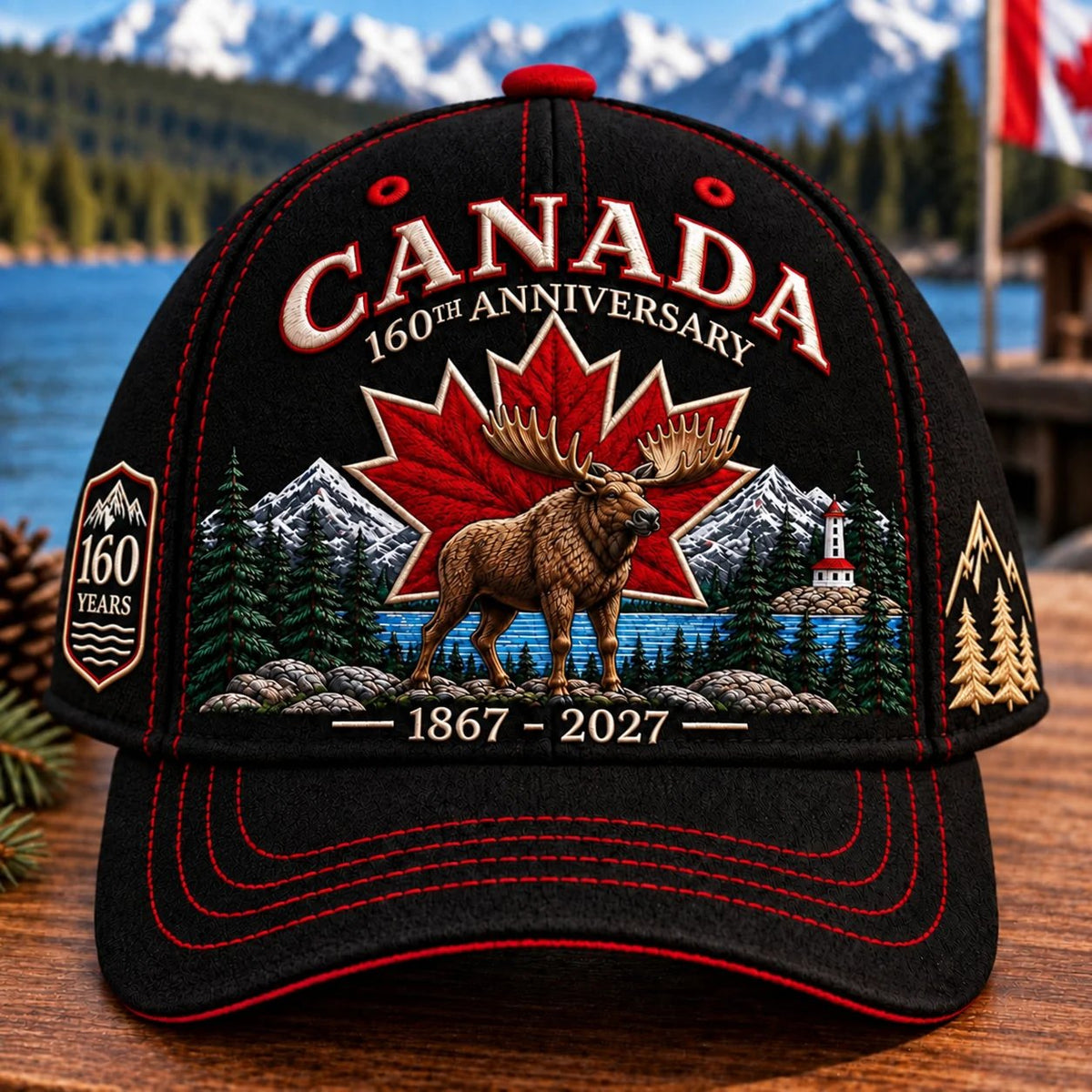 🍁 Canada 160th Anniversary 1867–2027 – Premium Embroidered Heritage Cap100% Cotton • Detailed Embroidery • Comfortable Fit