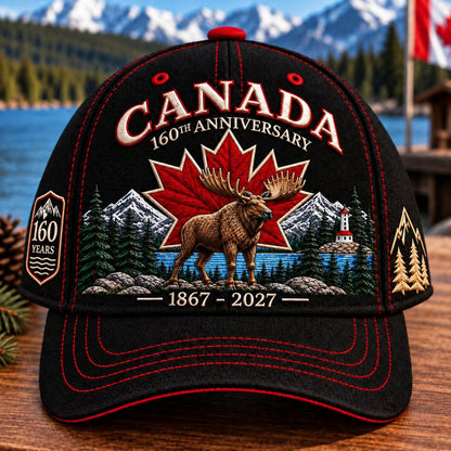 🍁 Canada 160th Anniversary 1867–2027 – Premium Embroidered Heritage Cap100% Cotton • Detailed Embroidery • Comfortable Fit