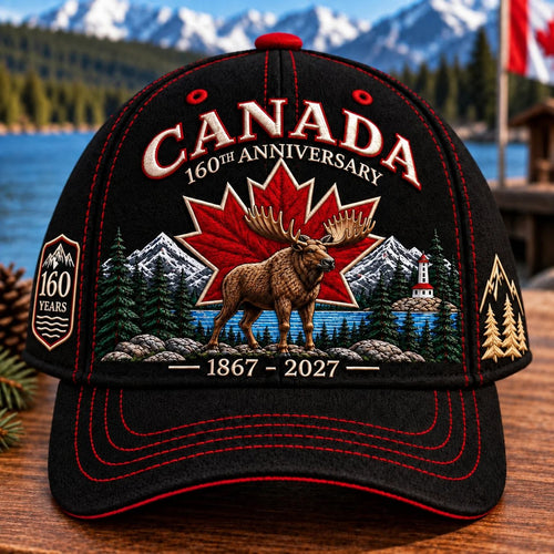🍁 Canada 160th Anniversary 1867–2027 – Premium Embroidered Heritage Cap100% Cotton • Detailed Embroidery • Comfortable Fit