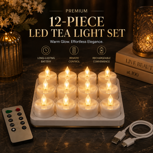 No‑Flame Rechargeable LED Candles, Warm Ambient Home Decoration