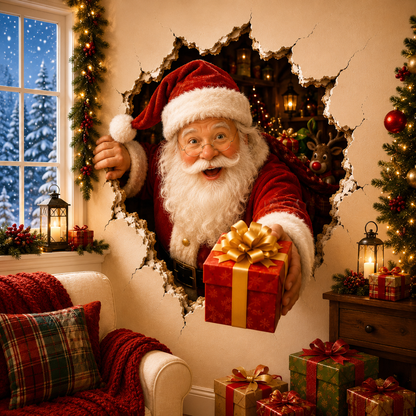 🔥Last Day 50% OFF-19.7'' Christmas Breaking Through the Wall Decal