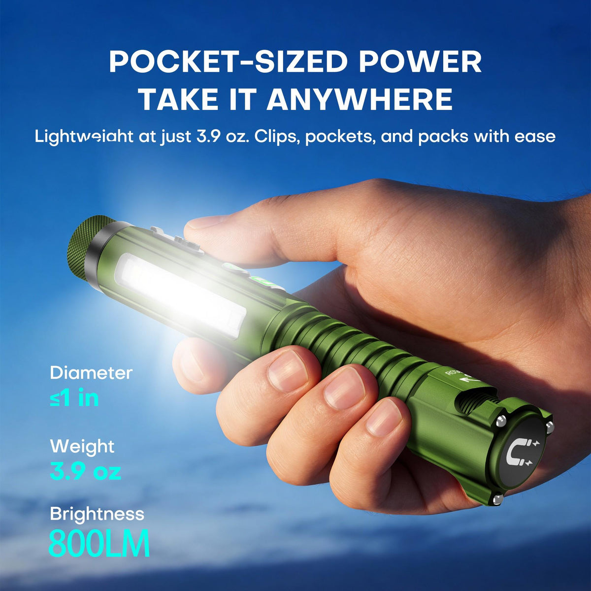 🚨 800LM Multifunctional Rechargeable EDC Flashlight