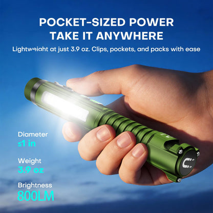 🚨 800LM Multifunctional Rechargeable EDC Flashlight