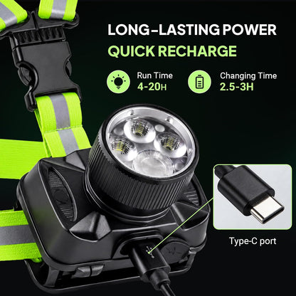 🏃Running Lights for Runners, 550Lm, Y-Shaped Buckle Running Light Vest