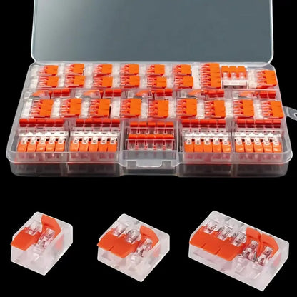 ⚡75 Pack Wire Quick Connectors | Reusable 2/3/5 Port Electrical Terminal Block Kit
